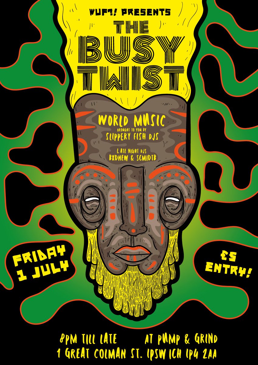 01/07/16 <a href="/TheBusyTwist/">†π∑ ßµ§¥ †W∫§†</a> comes to <a href="/pump_and_grind/">Pump & Grind</a> for a night of global tropic dance vibes! #Ipswich #suffolk #gigs