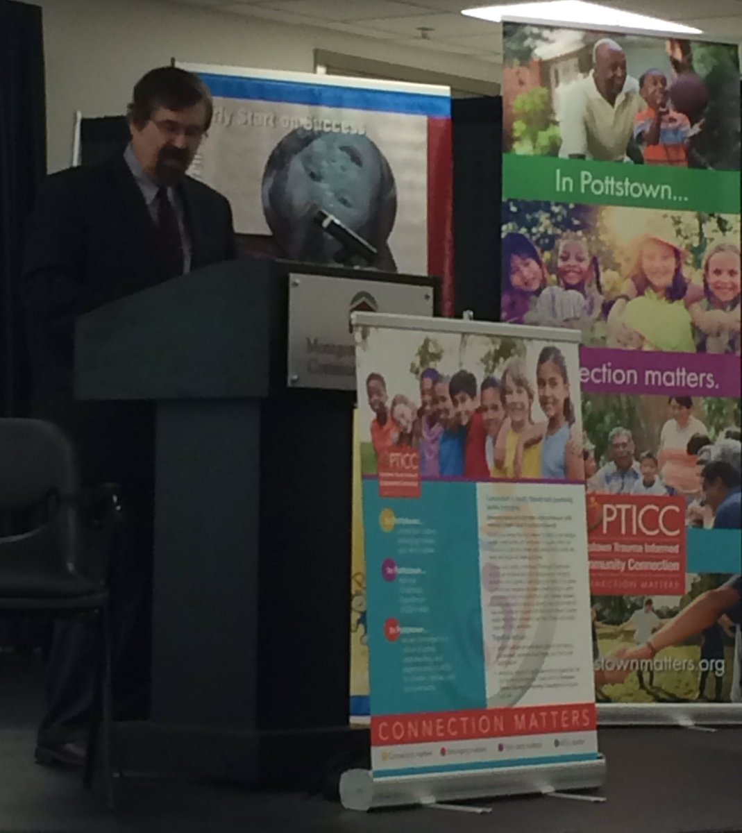 ScattergoodFdn's tweet photo. Jack Tebes @Yale introducing the Pottstown Trauma-Informed Community Connection #PEAKAM https://t.co/1cNVSAfhbR