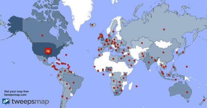 My followers are in USA(76%), UK.(5%)... Get your map too: https://t.co/GCleYnYflL https://t.co/cP8s<a href="/tag/thanksall"class="tags"><span>#thanksall</span></a>