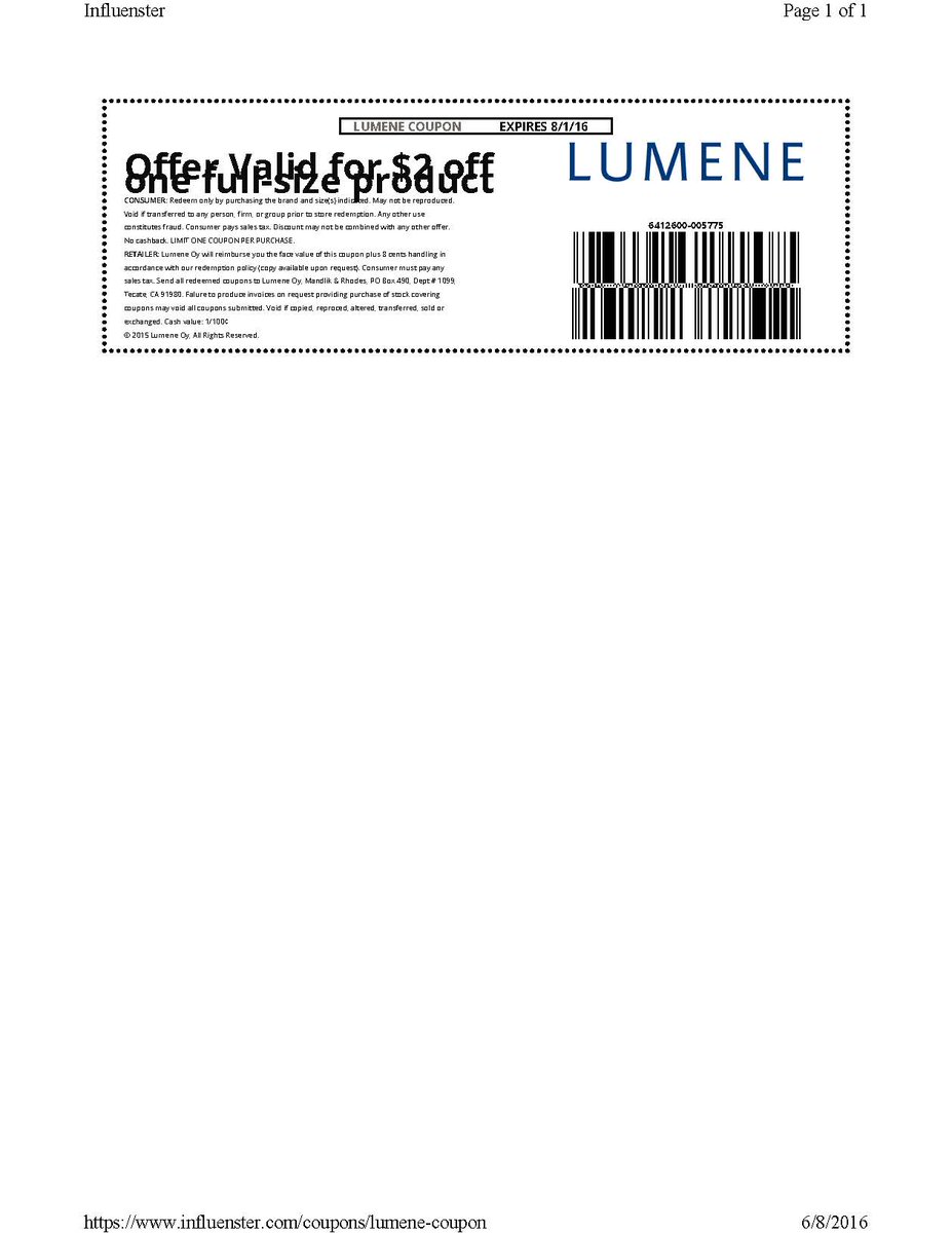 b_elsden's tweet photo. Head to CVS, Wlgns, or ULTA with this $2-off coupon on any LUMENE product!  @Influenster #LUMENEChallenge #contest. https://t.co/fRDlPpK9CD