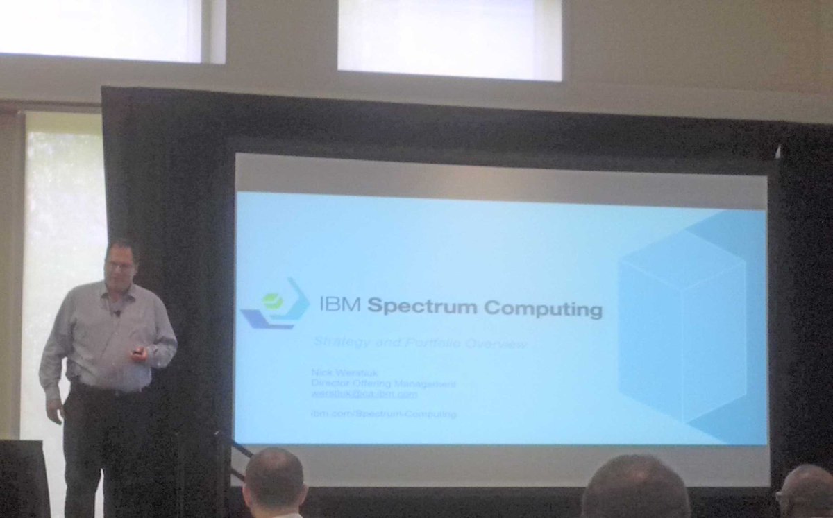 gabor_samu's tweet photo. Nick Werstiuk opens the #IBM Spectrum LSF User group at #53rdDAC @IBMSDI https://t.co/3UayPMqX5n