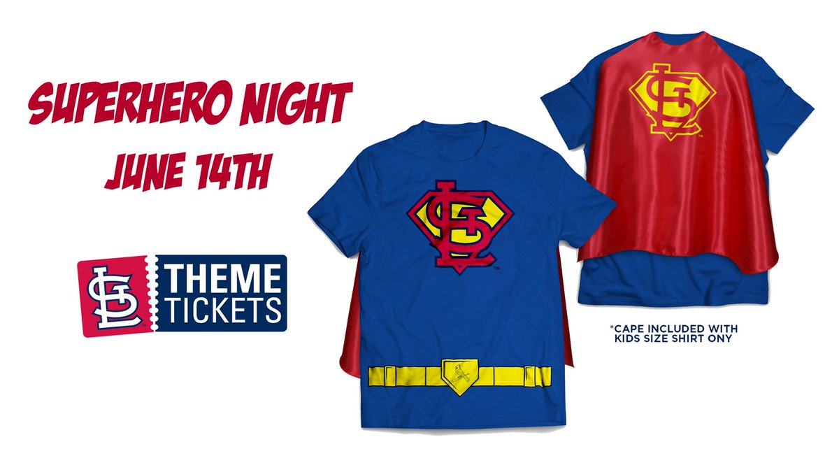 Cardinals's tweet photo. Retweet for your chance to win 4 tix &amp; tees to Superhero Night on June 14th! https://t.co/8aJkkMUVag #CardsTheme https://t.co/AhR2c8l9XD