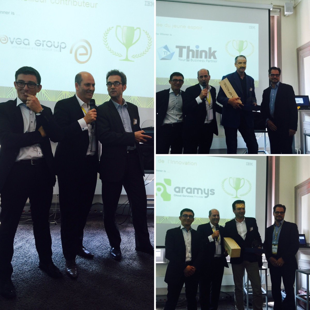s_jezequel's tweet image. Nos 3 awards #IBMBPRoadshow a Lille @Evea_Group #AMARYS #THINK @danbakouch @jptaverdet @christophevuil7