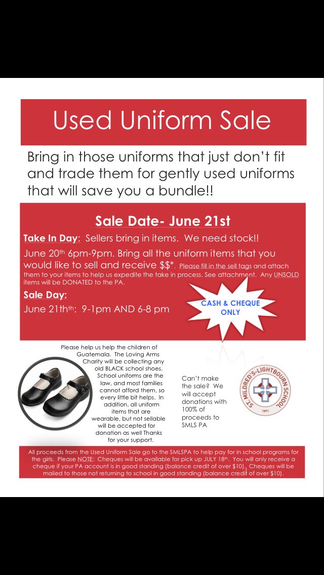 PASMLS's tweet photo. Save The Date! The PA Used Uniform Sale is almost here! #PASMLS #UsedUniformSale https://t.co/bdHbwNVUV1