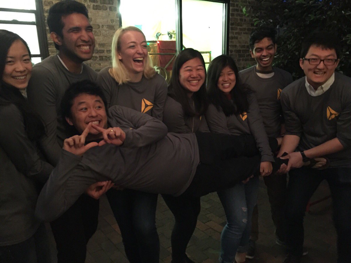 nicolelzhu's tweet photo. i love my research class bc it's the only class in which we can lift up our professor while wearing matching shirts https://t.co/M9cNxdg5HC