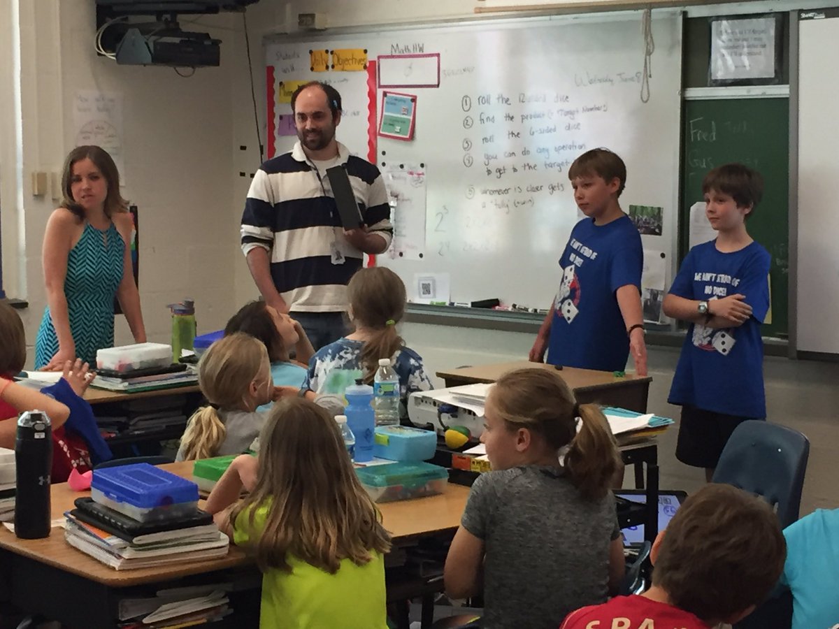 Playing it forward!  JES MathDice team teaches Gr 4  to play <a href="/MathDice/">Mathematician's Dice</a>. <a href="/JamestownAPS/">Jamestown Elementary</a> <a href="/APSMath/">APS Math Office</a>