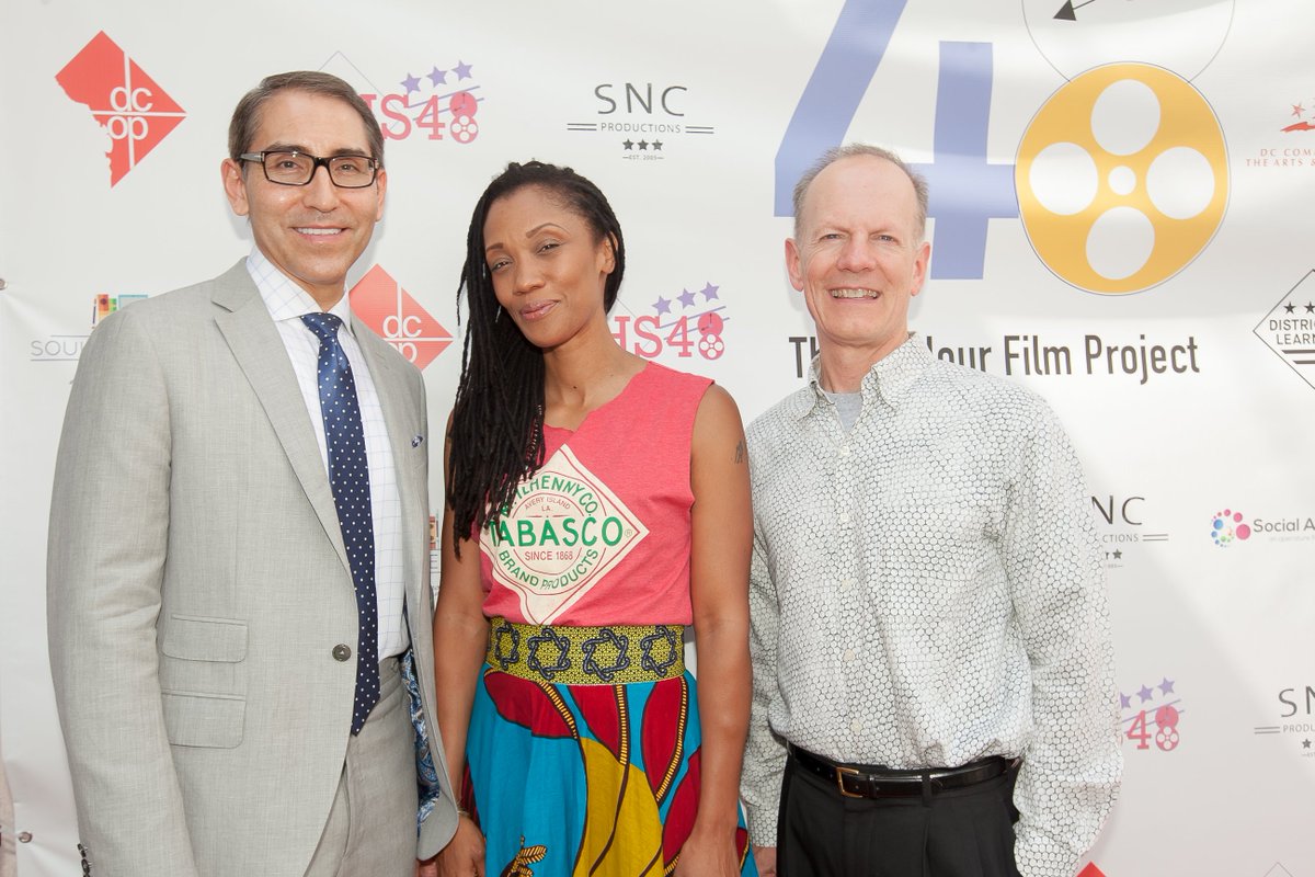highschool48's tweet photo. Red carpet fun at the DC #HS48 screening. ED of @TheDCArts and EP of @48hourfilmproj with hs48 program director. #dc https://t.co/FIaqfGlO5t