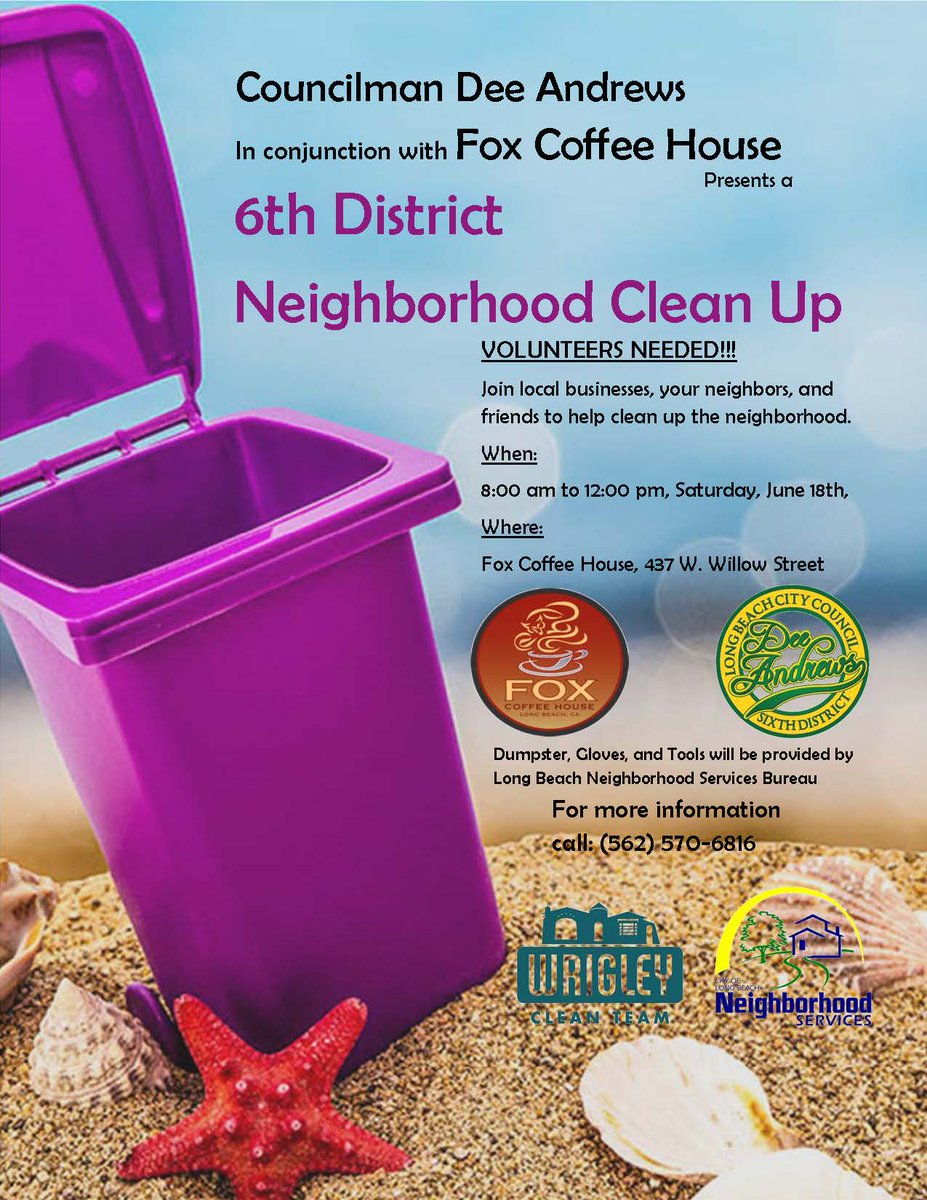 CouncilDee's tweet photo. Join us for a 6th District Neighborhood Clean Up. https://t.co/cHBK9SxCOv