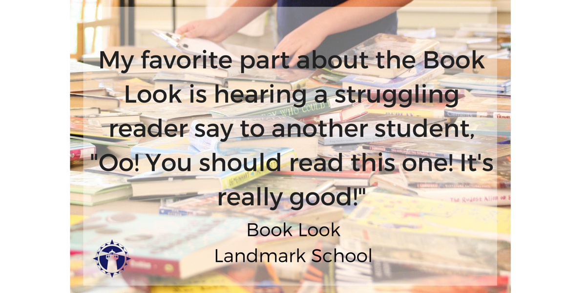 LandmarkSchool's tweet photo. Students with #dyslexia and #LBLD choose summer reading at #LandmarkSchool Book Look. https://t.co/d0zEX2ezhp
