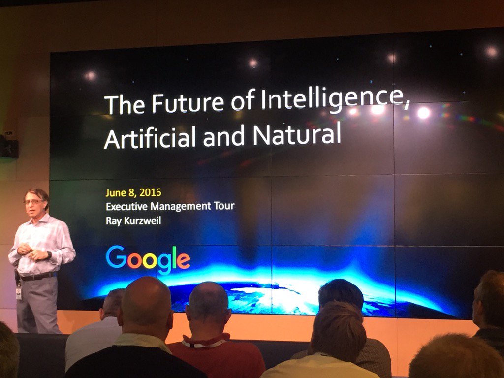justinpcullen's tweet image. I am getting my mind bent by @raykurzweil at Google this morning. #ArtificialIntelligence #mindandmachine