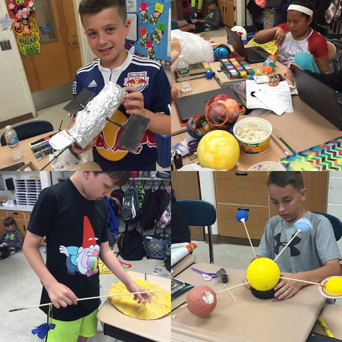 5MWESDRC's tweet photo. These Solar System projects are OUT OF THIS WORLD so far! Our 5th graders are working hard :) #MWESchool #science https://t.co/YQhH5NOu9c
