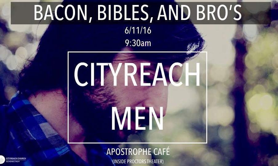 RedemptionSchdy's tweet photo. For real. It's on. @CityReachSchdy @atProctors #bacon #bibles #bros https://t.co/vOLtPCT45H