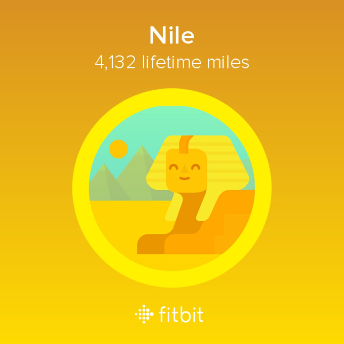TRICSIO's tweet image. I covered 4,132 miles with my #Fitbit and earned the Nile badge.