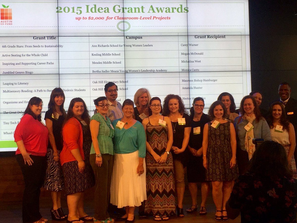 RevDrJayme's tweet image. So #AISDproud of our @AustinEdFund 2015 #IdeaGrant winners!
