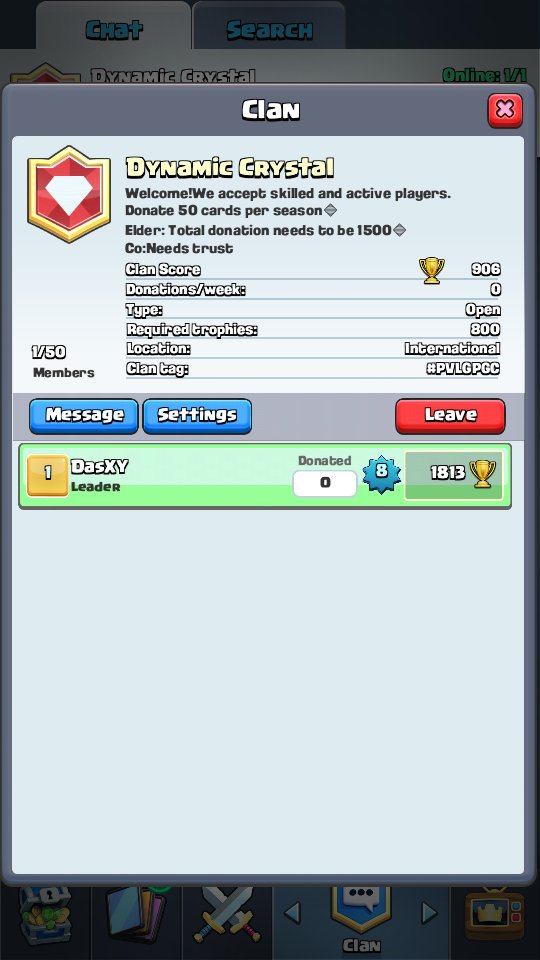 Join this clan please im making a new group of clan Called Dynamic Crystals Thanks for the one who join