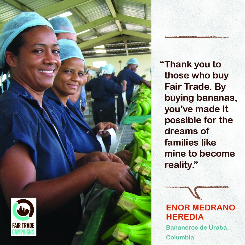 FTCampaigns's tweet photo. #DYK that buying #FairTrade #bananas can make dreams come true? https://t.co/dg9tCIGuP8