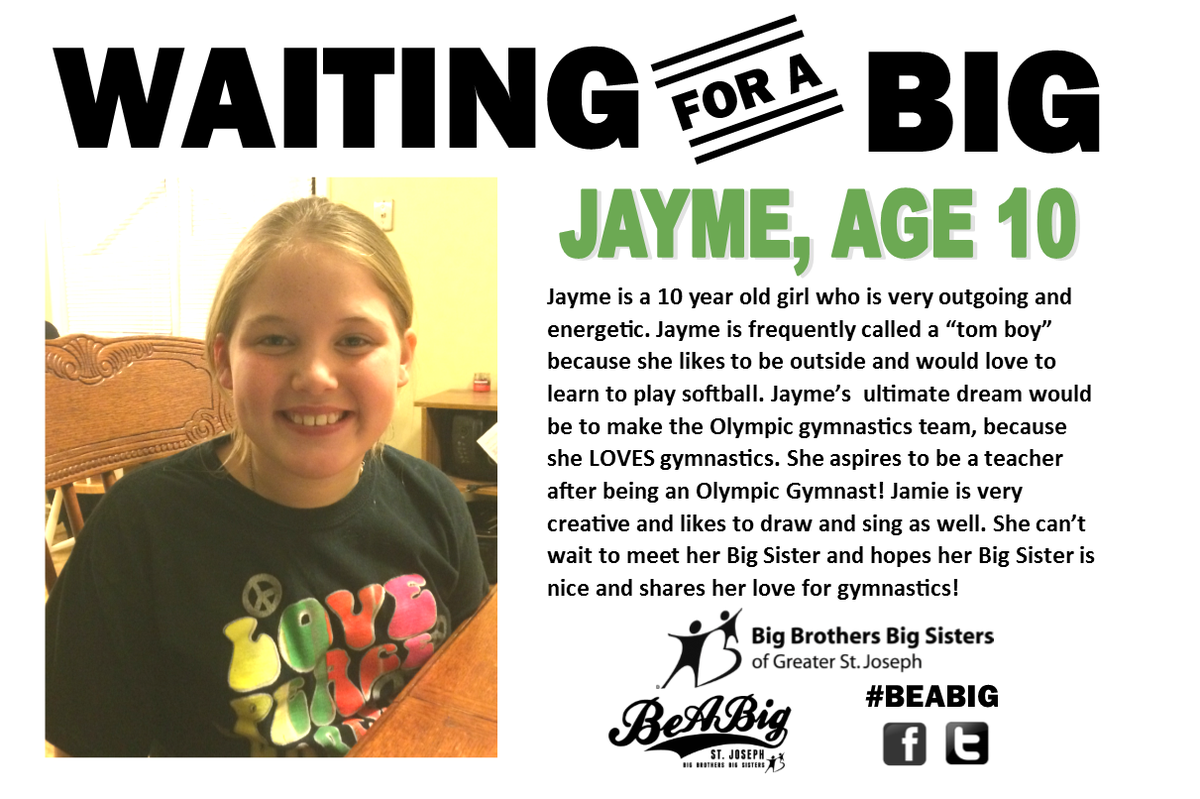 Do you like gymnastics? Are you a Teacher? Sign up to be a Big Sister! goo.gl/0Gp86b #beabigsj