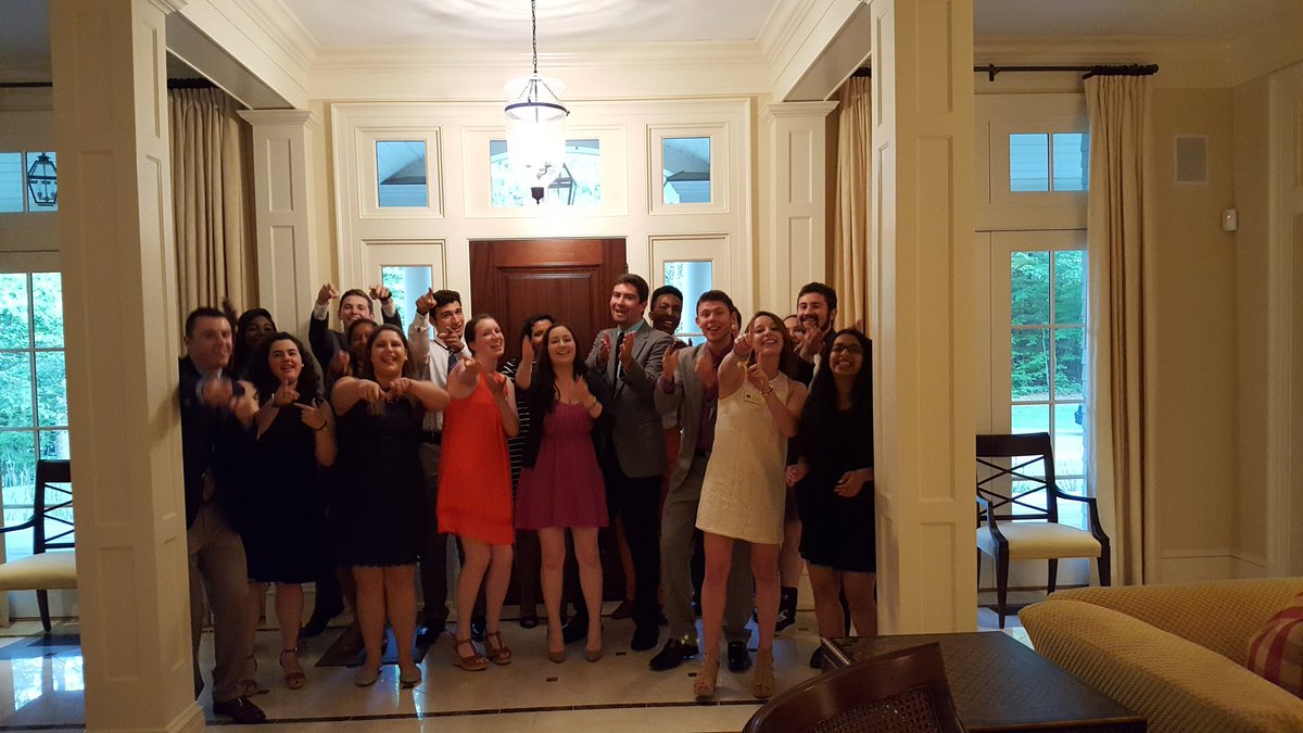 <a href="/BryantUniv/">Bryant University</a> #Orientation Leaders practice their song after dinner at  Callahan House with <a href="/wsdirector/">Kati Machtley</a>&amp; <a href="/BryantUprez/">Ronald Machtley</a>