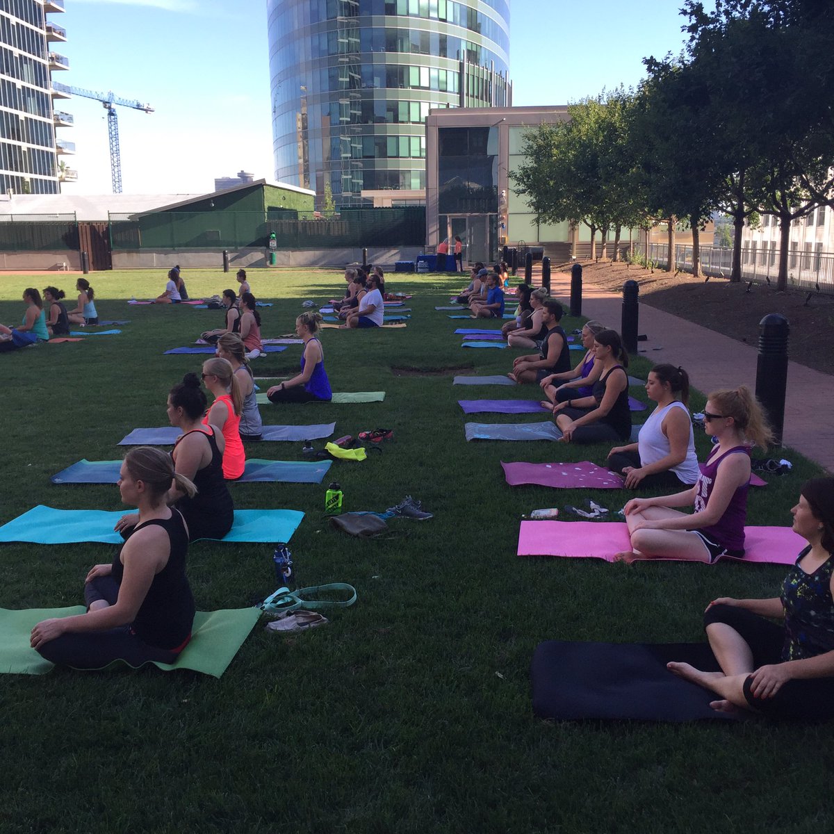 Thank you <a href="/OnelifeKC/">Onelife Fitness KC</a> for Sunset Yoga tonight, we love our relaxing midweek work out!