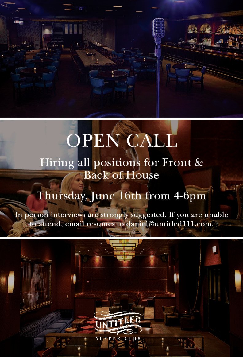 untitledchicago's tweet photo. We're hiring: Come by for open interviews June 16th, 4-6. #chicagojobs https://t.co/5XHmhXmNTc