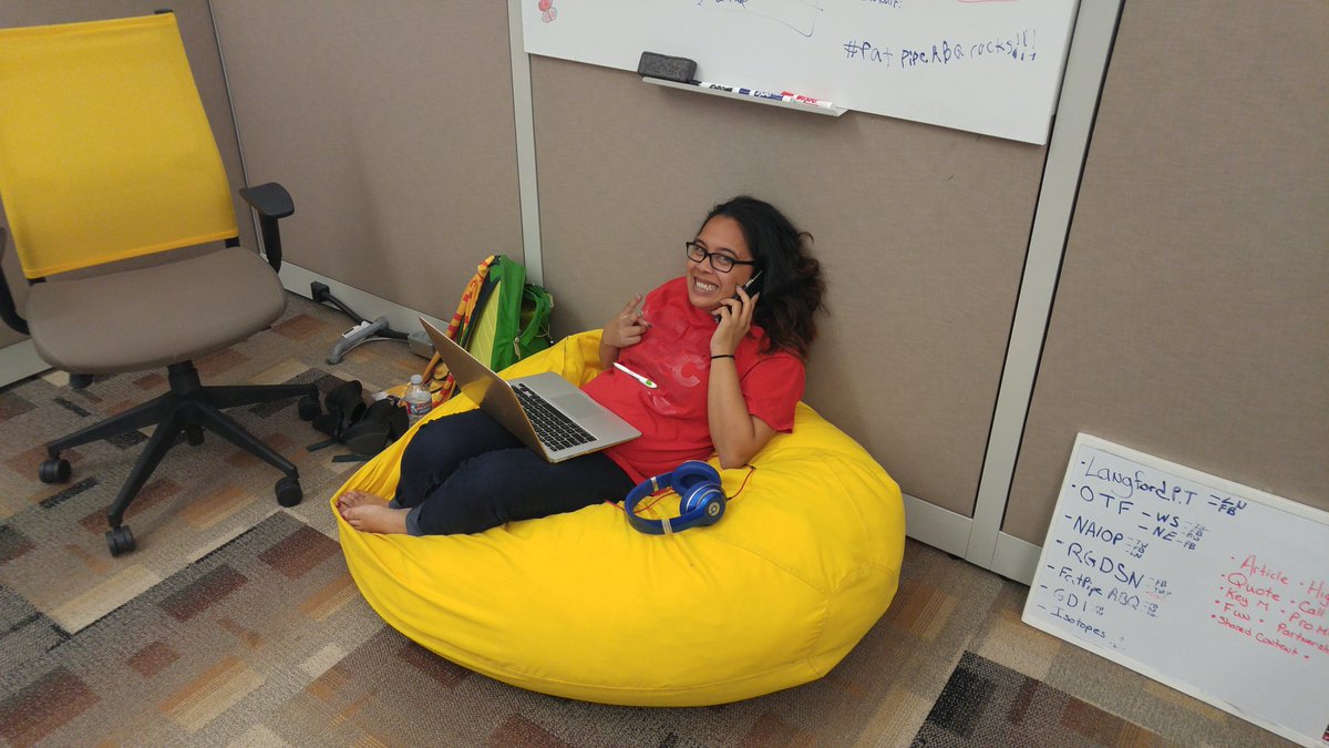 StuABQ's tweet photo. Working at FatPipe ABQ creates major challenges. Bean bag, laptop and on phone all at same time is hard to do.😃 https://t.co/Ew4msB3V3k
