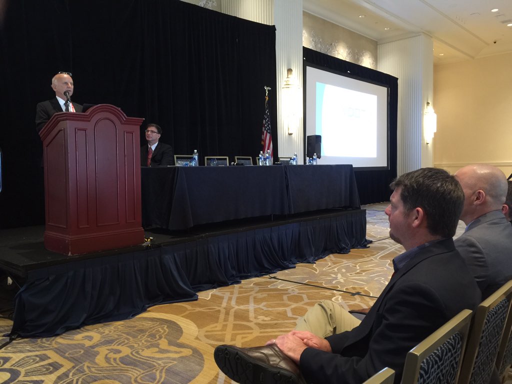 VaDOTStaunton's tweet photo. Bridge manager Rex Pearce of @VaDOTStaunton discusses rehabbing I-64 Maury River bridges. @EngSocWestPA #2016IBC https://t.co/sIXZKhWbbD
