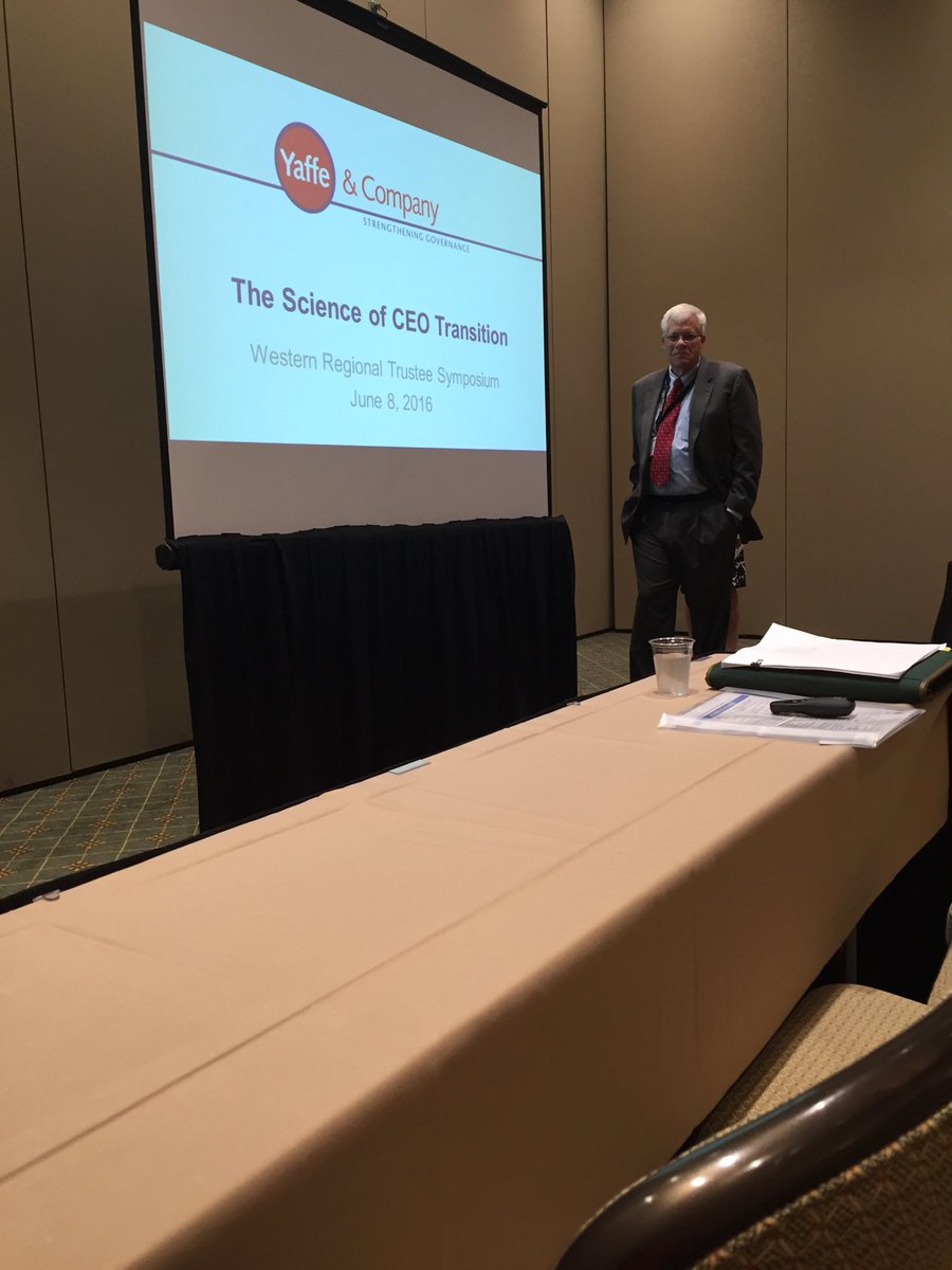 YaffeCo's tweet photo. Senior Consultant Mark O'Neil presents at the @WRTS_symposium on the science of CEO transition. https://t.co/2X4ROcdrcl