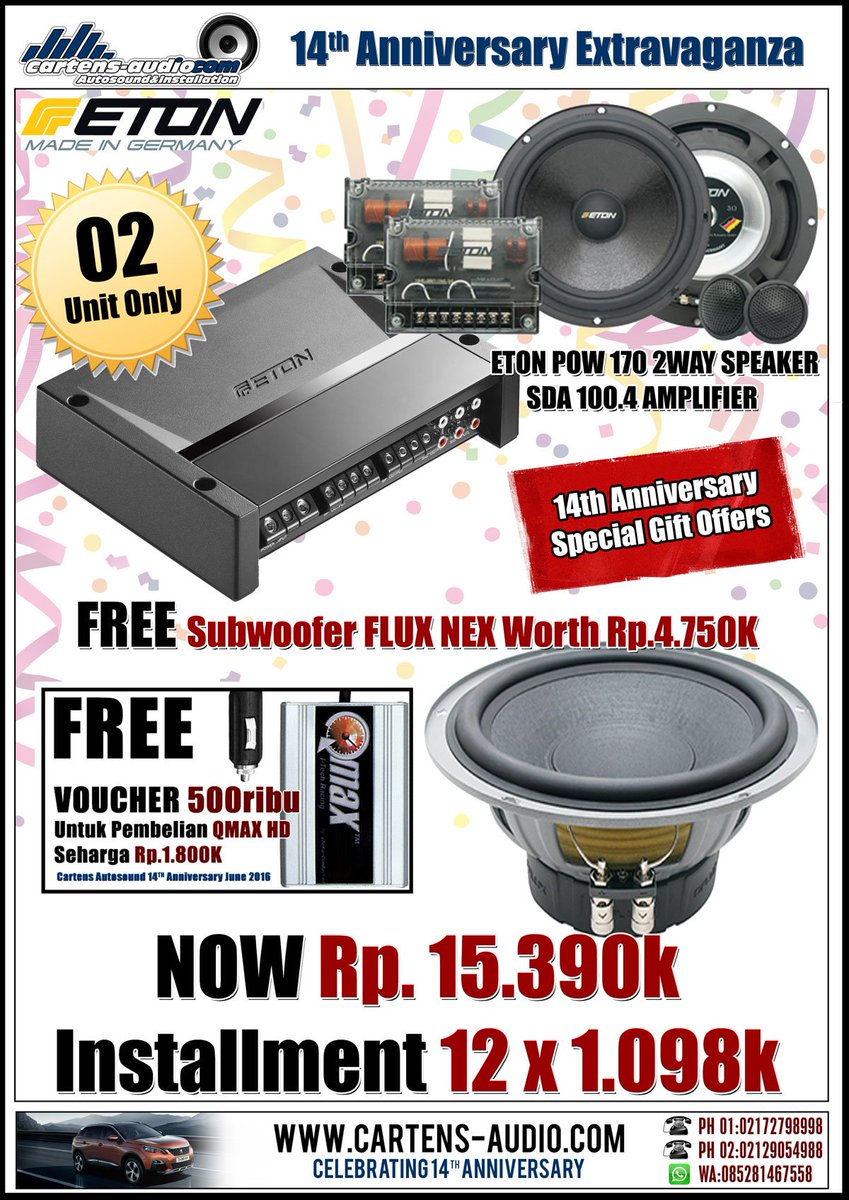 CartensAudio's tweet photo. NOW! Germany Branded Car Audio #ETON Join #14thAnniversary #CartensAudio #GreatDeals Check https://t.co/FgSNtd4aGO https://t.co/wYLFD8Ptob