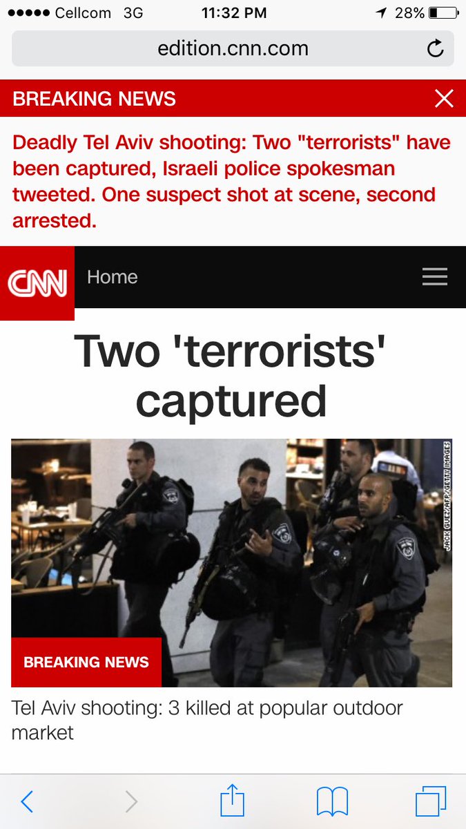 CNN puts Tel Aviv terrorists in scare quotes