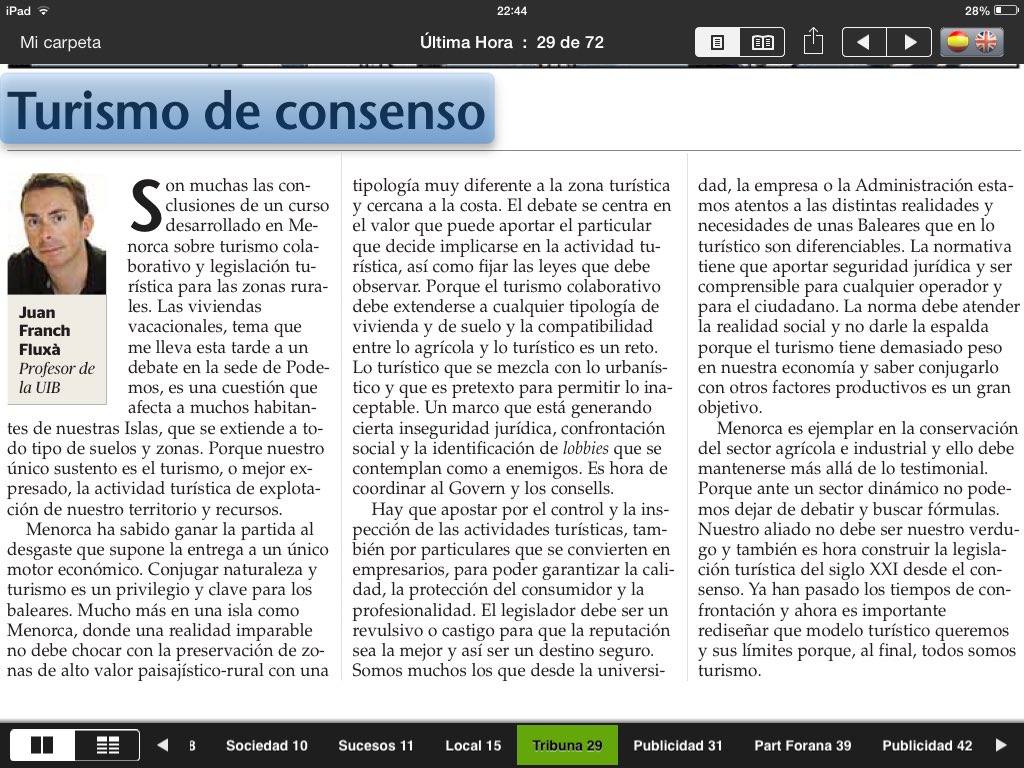 otramallorca's tweet photo. "Turismo de consenso", fórmula deseada ante tantos retos y un motor económico cada vez más complejo https://t.co/G6NZgjkT1c