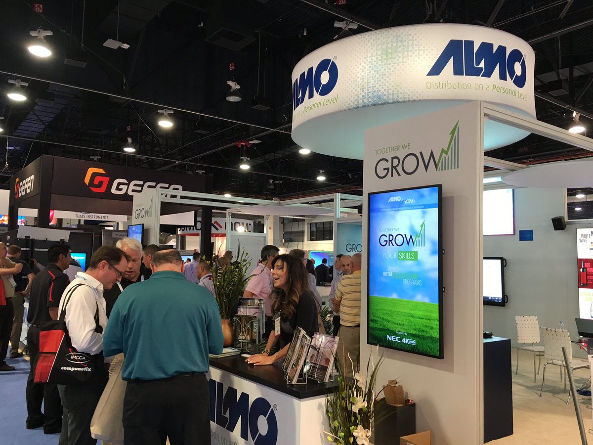 rAVePubs's tweet photo. The @AlmoProAV booth is popular! Off to a great start for #InfoComm16 https://t.co/yIrBtYb8w3
