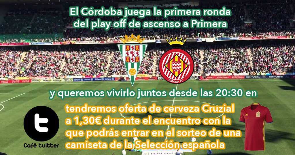 cafe_tuitter's tweet photo. Mañana os esperamos para la primera final del Córdoba en su búsqueda del ascenso a Primera. #CCFGirona https://t.co/irYUv1xB5B