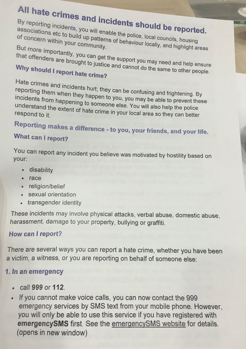 HamidaAli76's tweet photo. Heard at @SNBCroydon AGM tonight that 76% of people they surveyed didn't know how to report hate crime. Here's how https://t.co/30szzYmSxp