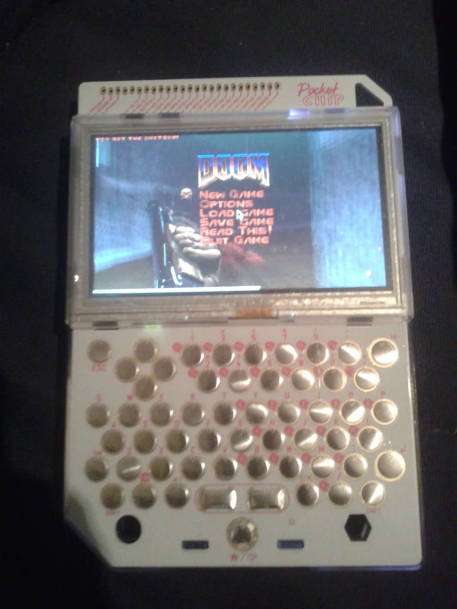 Messing around with a PocketCHIP. What can it do? Doom, obviously. Everything runs Doom. My oven runs Doom.