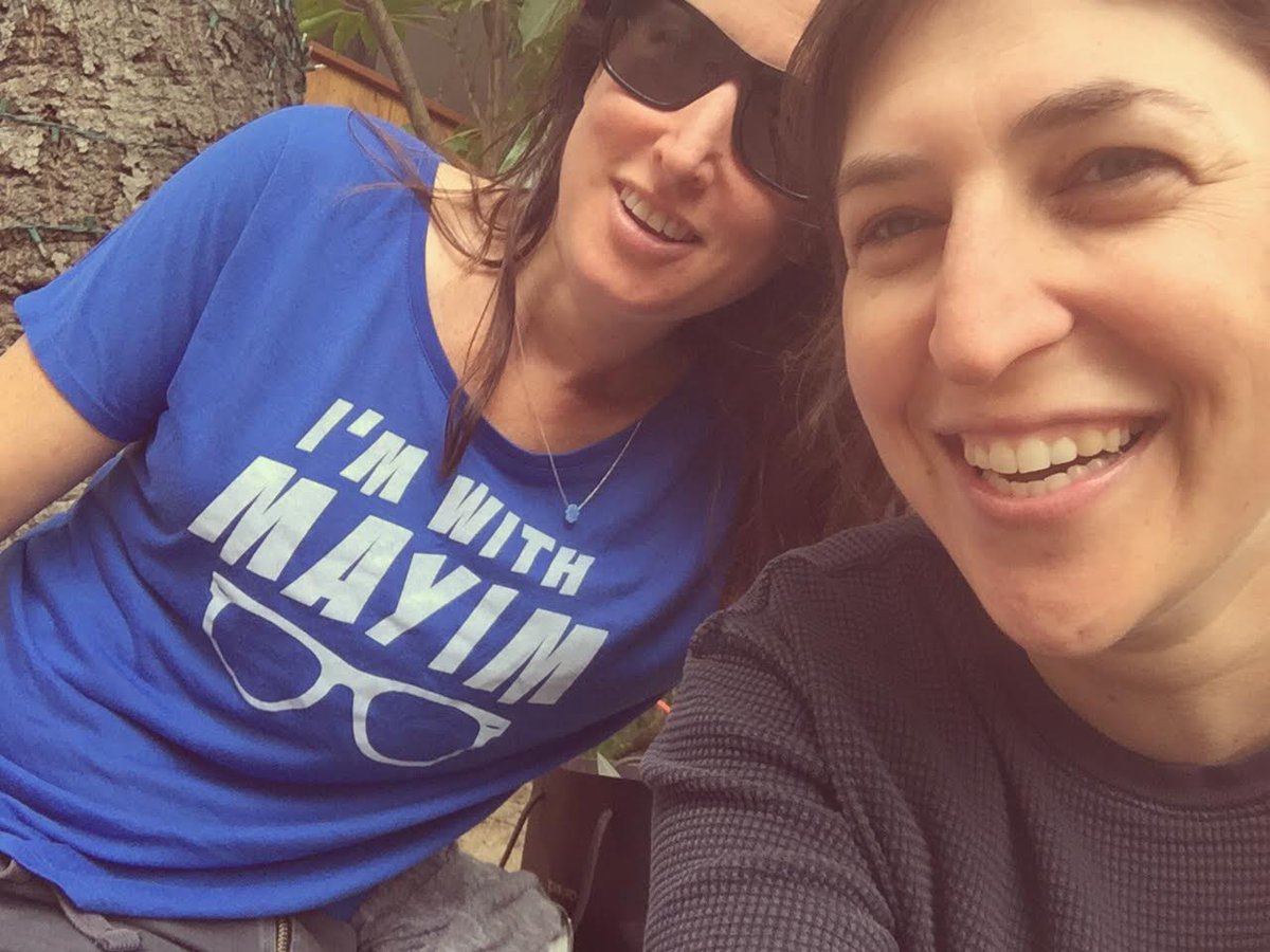 missmayim's tweet photo. For #NationalBestFriendsDay, I made my bestie wear an #imwithmayim shirt haha. Our moms were bffs our whole life! https://t.co/A4EcpEa1B3