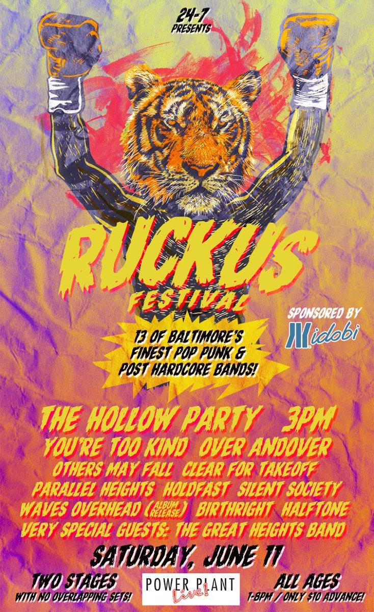 idobiradio's tweet photo. #RuckusFest is just around the corner! Come watch Baltimore's finest pop-punk acts this Sat6/11 at @POWERPLANTLIVE! https://t.co/ZpbBXrWjuZ