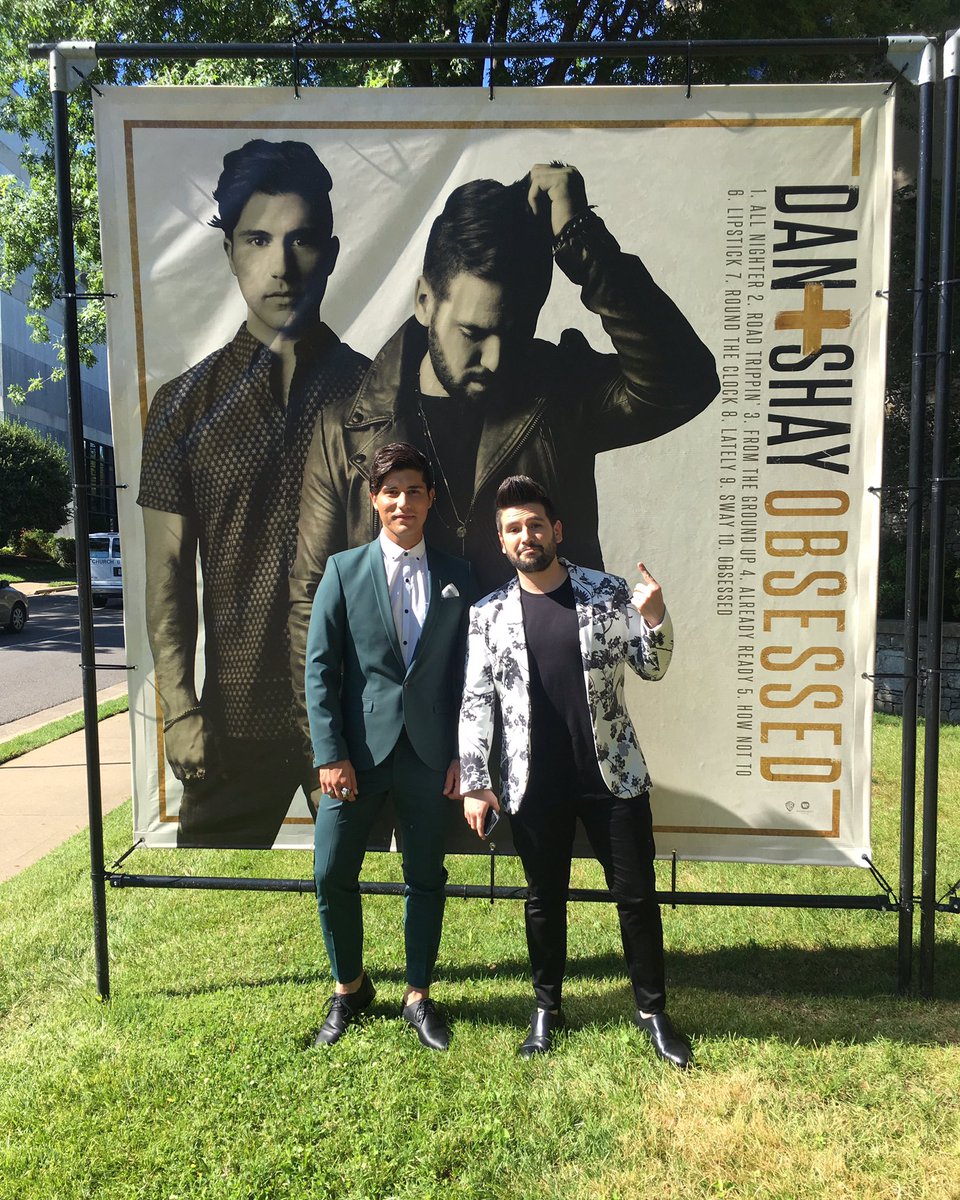 DanAndShay's tweet photo. Heading to @CMT Awards!  Had to take a photo in front of #OBSESSED! https://t.co/XvLQnfP6ku