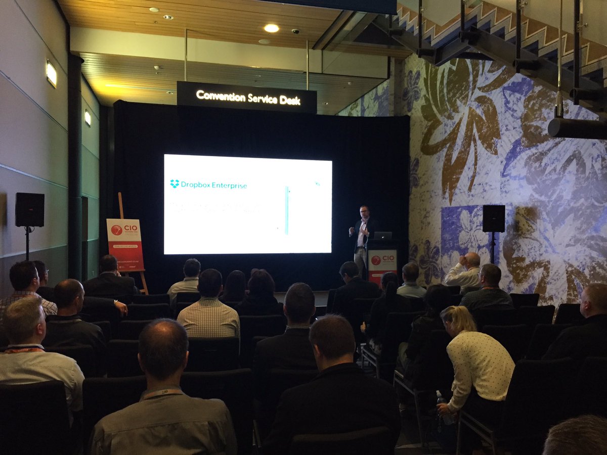cloggy512's tweet photo. CIO summit day2 - #techpass day great turn out for Daniel @Dropbox #nzcio https://t.co/YmEgPsW2eE