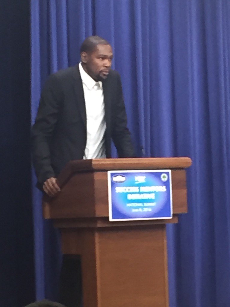 Strategy4Equity's tweet photo. @KDTrey5 announcing his 'Get in the game challenge' supporting MBK at the National Summit. Go KD!!! @seapubschools https://t.co/ckdJuf2m5k