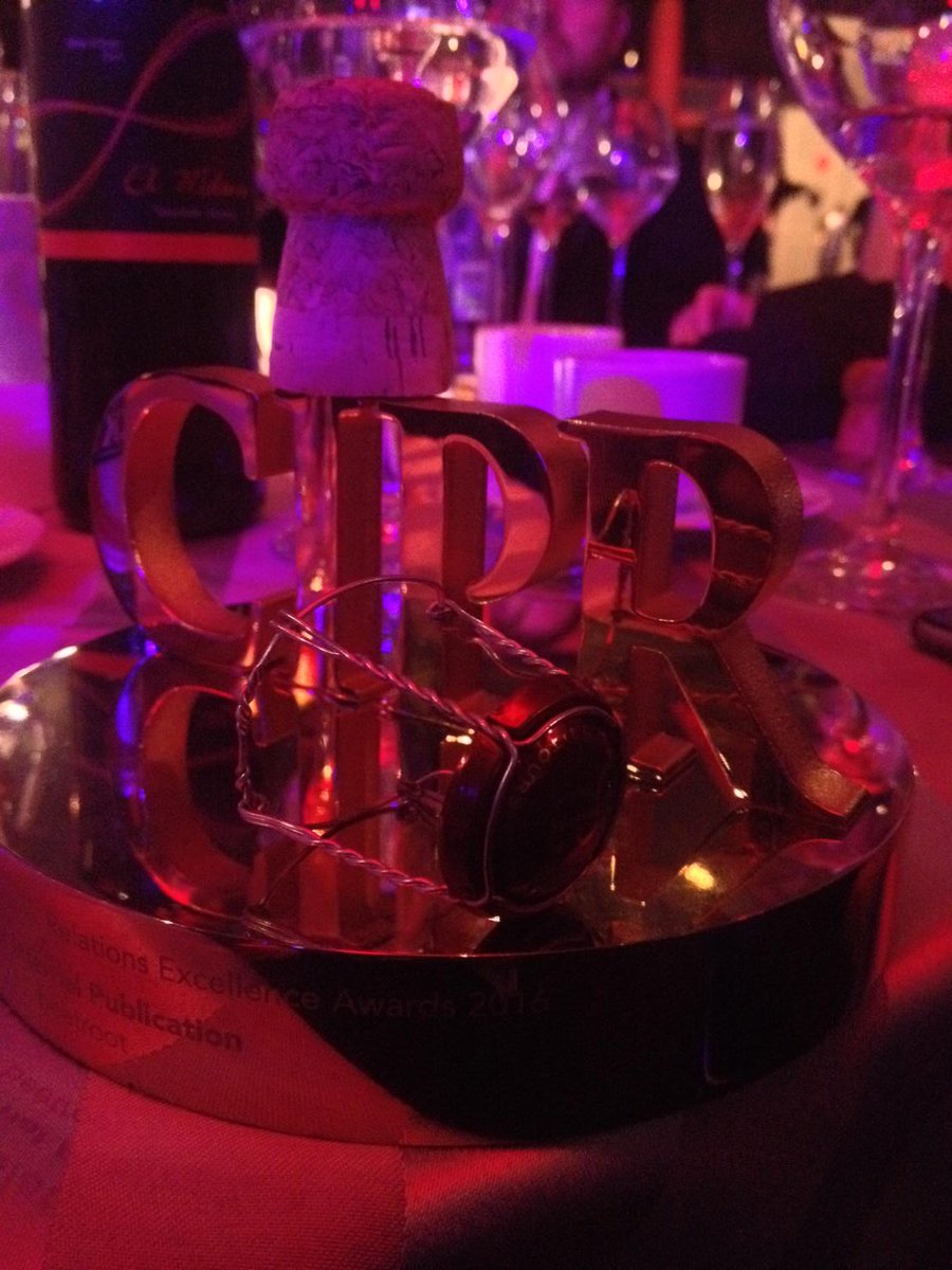 CIPR best internal publication award 2016 for RBS Outside In magazine. We win again!!! 2 years on the trot.