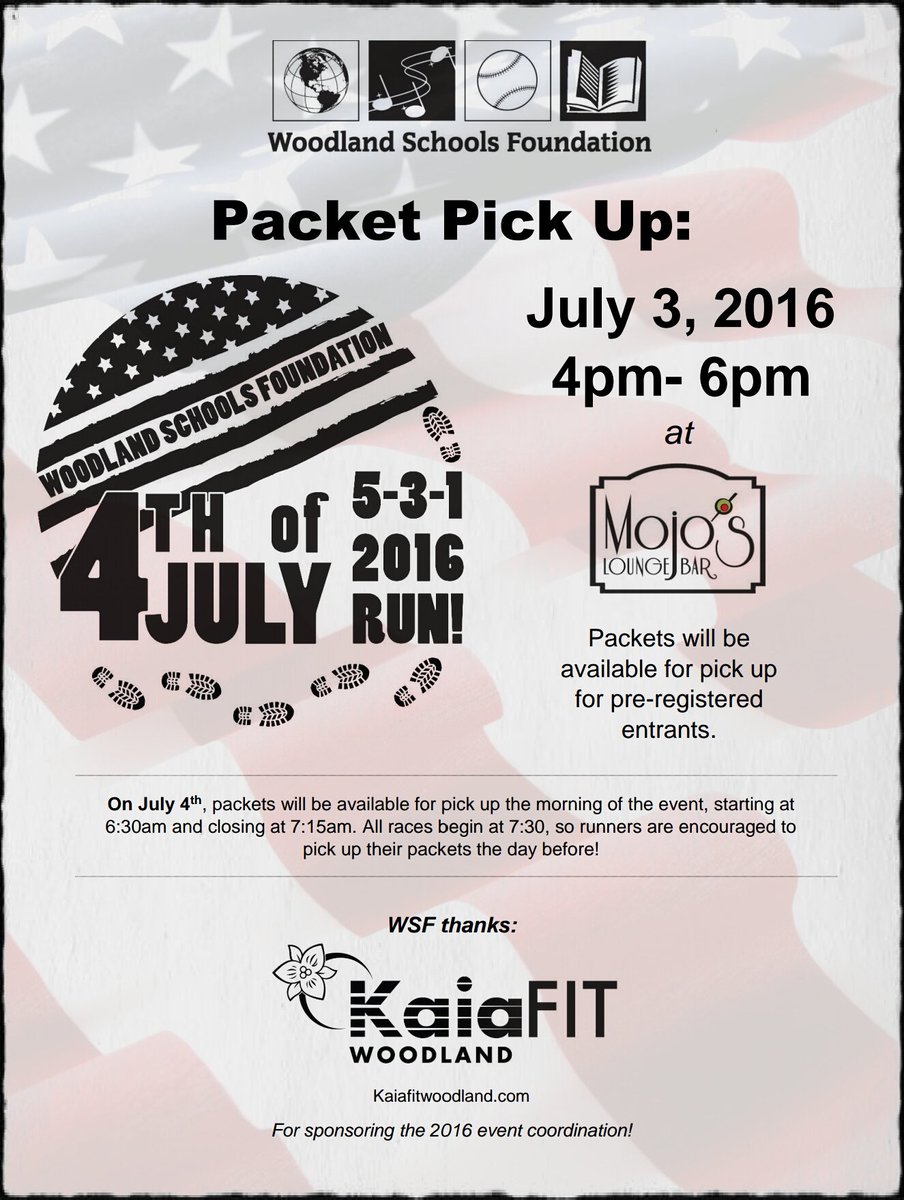 Have you registered for the 4th of July run yet? #kaiafitwoodland #WSFRUN #531K