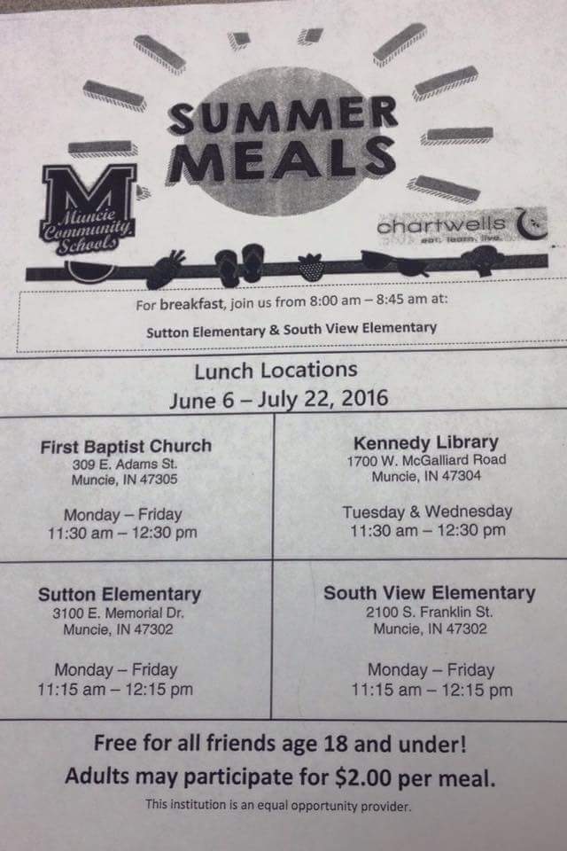 Great opportunity for #Muncie. Know a hungry child? #nohungrychild @kruger_karyn