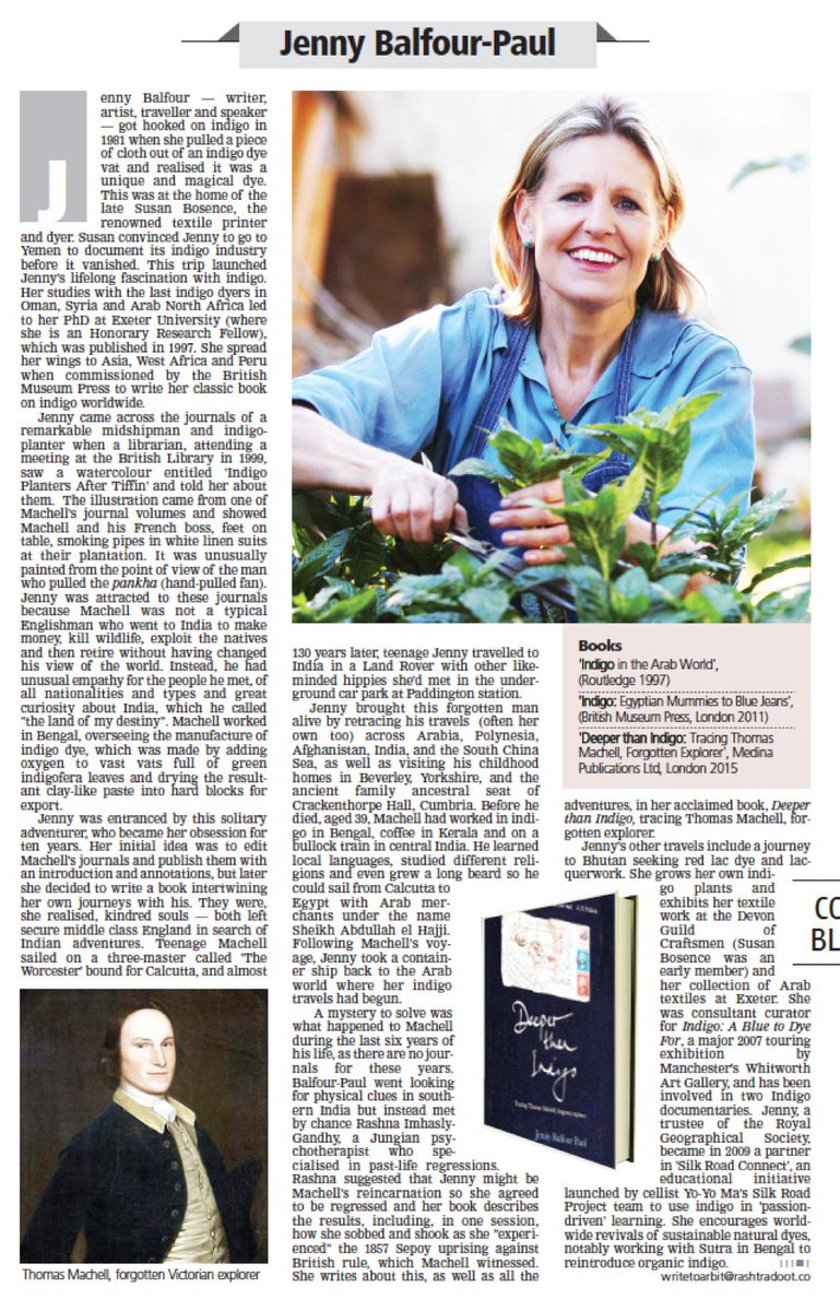 #indigo and #deeperthanindigo in the Rajasthani newspaper Rashtradoot (image is not Thomas Machell) @MedinaBooks