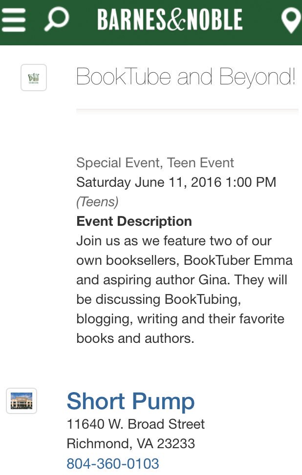 _BooksOhMy's tweet photo. I'll be talking all things #BookTube on Saturday at 1:00 at @BNShortPump
If you are in the area come out.
📚 #BFest https://t.co/46pO8oCCHX