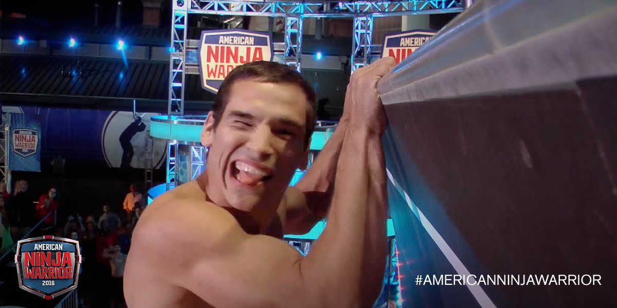 nbcninjawarrior's tweet photo. That face is for you, grandad! .@hcsuchocki’s engineered his way up the Warped Wall! #AmericanNinjaWarrior https://t.co/HwnFqqavOI