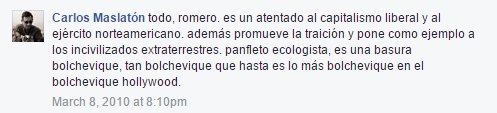 Avatar (3): "es una basura bolchevique, tan bolchevique que hasta es lo más bolchevique en el bolchevique hollywood"