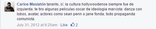Avatar (8): "peliculas oscar de ideologia marxista: Danza con lobos, Avatar, actores como Sean Penn o Jane Fonda"