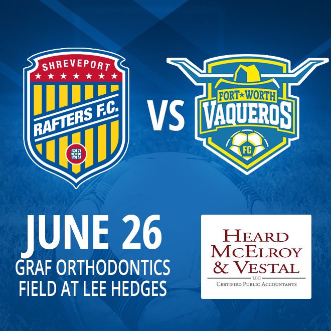 raftersfc's tweet photo. We have a bit of a stretch before our next home game, but mark your calendars for when we take on @FtWorthSoccer https://t.co/b7GdsOMr9u
