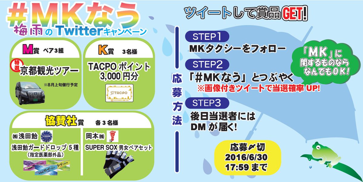 Mkタクシー 本日60周年 K賞 Tacpoポイントカード 3000pt 3名様 Mk グループ 京都 滋賀 名古屋 札幌 で使えるポイントカードです タクシーに乗ったり ガソリンを入れたりすることも可能 詳細 T Co Aofdnsgea6