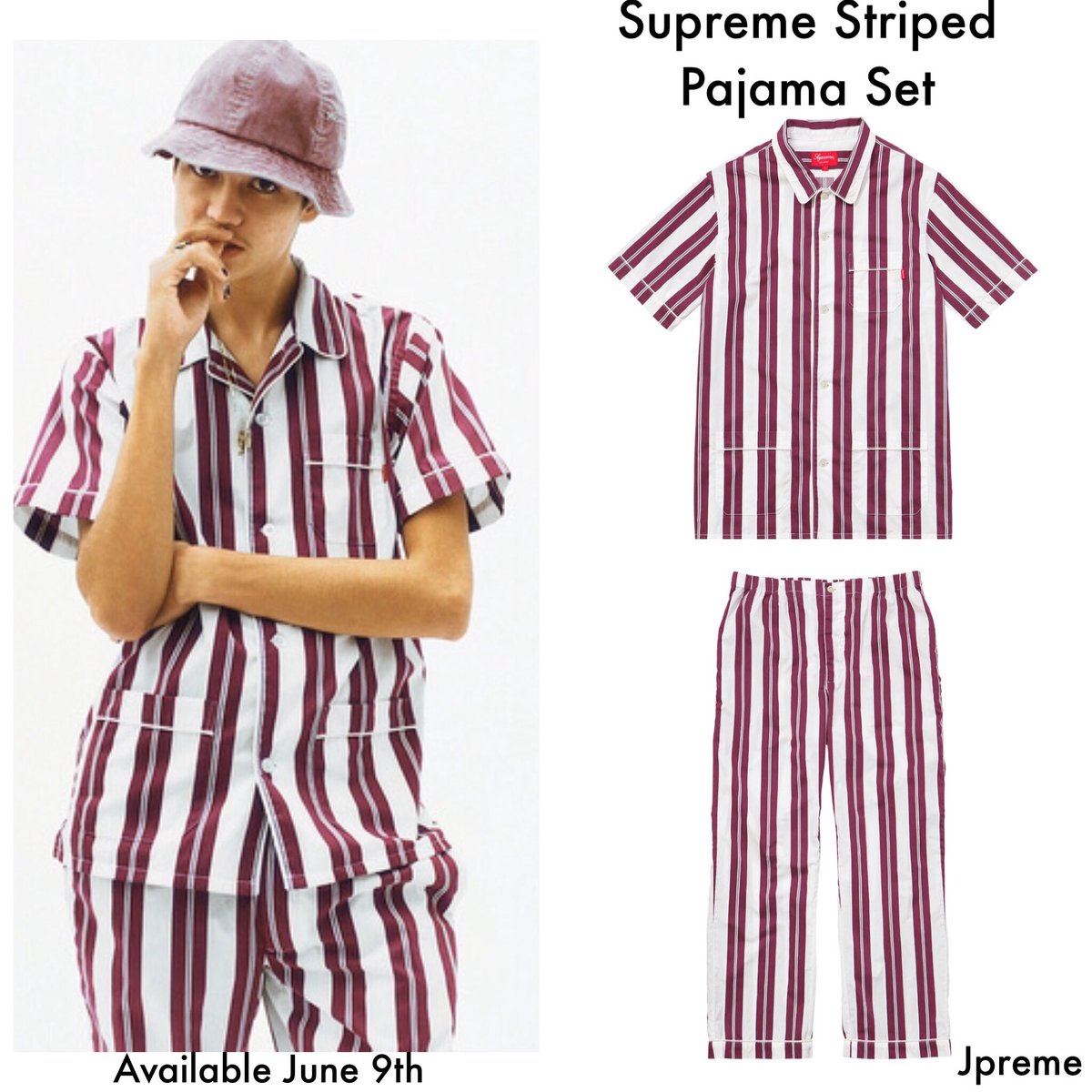 DropsByJay on X: Supreme Striped Pajama Set Me This Weekend